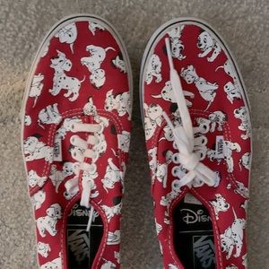Vans Red and White Dalmatian Sneakers